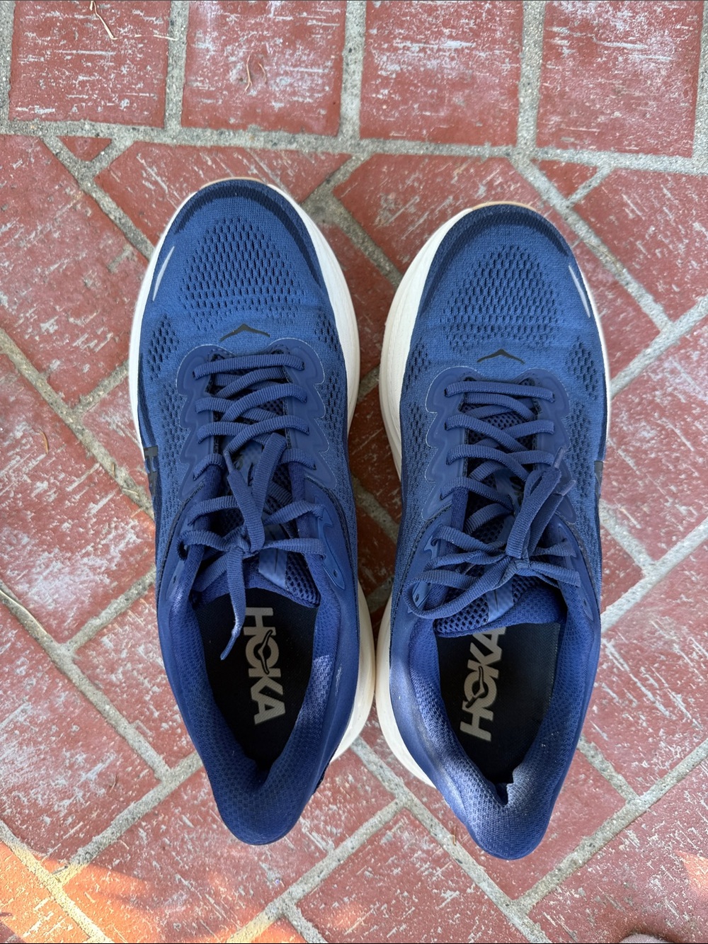 Hoka Men's Blue Athletic Running Shoes - White Midsole